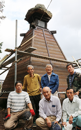 地元住民の手で改修された東有年の高瀬舟灯台