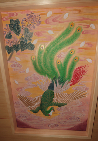 鳳凰を描いた客間の天井画
