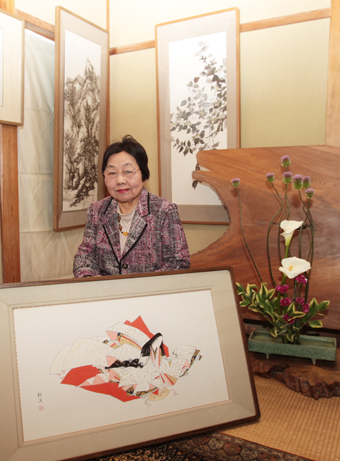 喜寿記念に2度目の個展を開く榊富美子さん