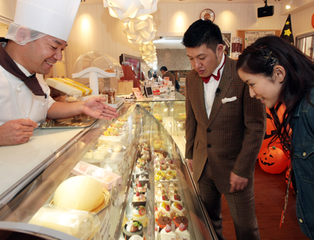 市内店舗で行われたテレビ番組収録