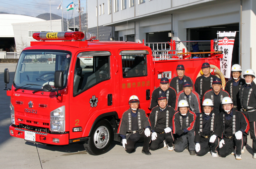 第2分団に配備された新型消防ポンプ車