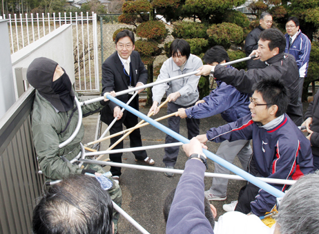 赤穂特別支援学校で行われた不審者対応訓練