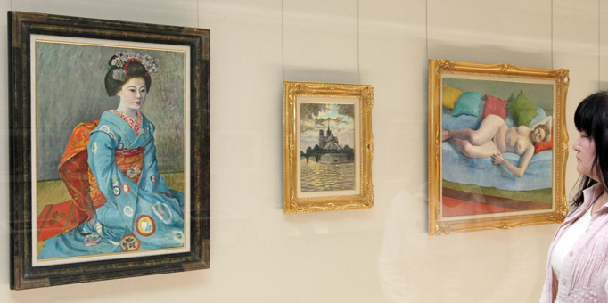 田淵記念館で開催中の特集展示「赤穂ゆかりの画家たちの美の系譜−林鶴雄と爽林会−」