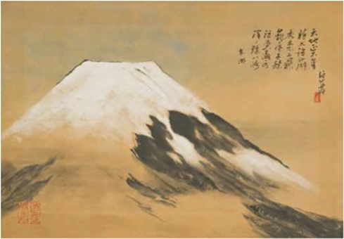 後期展示される福田眉仙画「富士山」=相生市教委提供