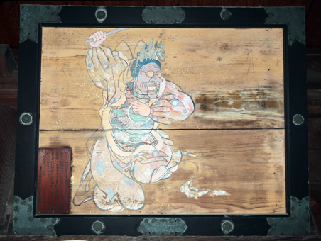 尾崎常平が本家筋の柴原救長との対面を祝して赤穂八幡宮へ奉納した舞人の絵馬