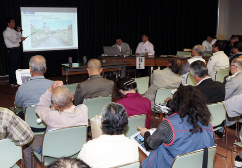 19年ぶりの加里屋川改修整備工事再開へ向けて開かれた住民説明会