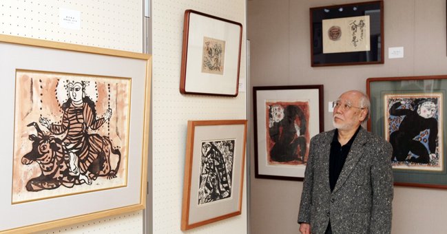 たでのはな美術館で開催中の「生誕110年 棟方志功 仲間たち」展