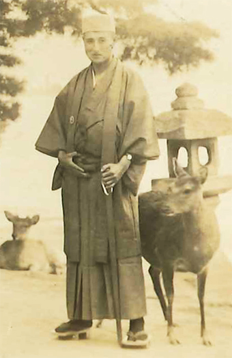 「鳴山」の号で俳句に親しんだ大西明治郎さん=昭和10年撮影、大西さん提供