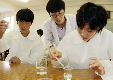 大学生から化学実験を教わった出前授業