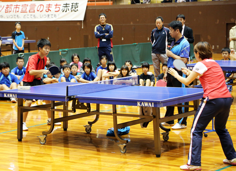 オリンピック選手とのラリーも経験できたトップアスリートスポーツ教室