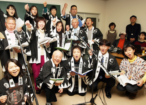 昨年に続くオーディオドラマ「大石内蔵助」公演へ向けて気持ちを高めるキャスト、スタッフのみなさん