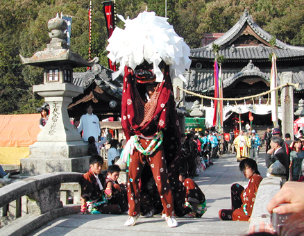 全国八幡宮連合の創立60周年総会で奉納演舞することが決まった「赤穂八幡宮獅子舞」