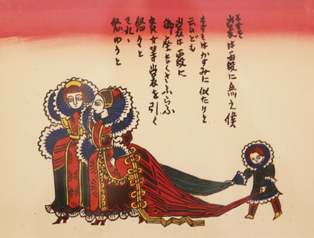 棟方志功作『星座の花嫁』より「貴女・裳を引く」