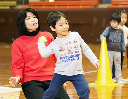 未就学児を対象に行われた運動能力測定会