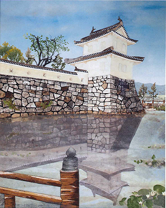 展示作品の一つ「赤穂城跡」
