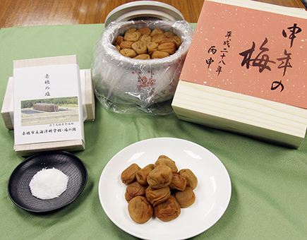 赤穂市と田辺市の連携で誕生した特製梅干し=田辺市提供