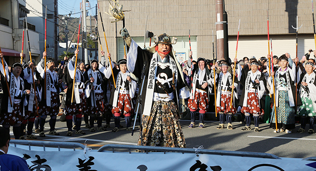 高橋英樹さん演じる内蔵助の勝ちどきで締めくくった第115回赤穂義士祭