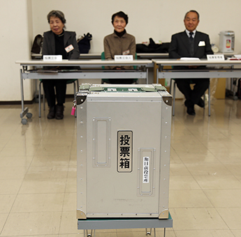 市役所2階の期日前投票所