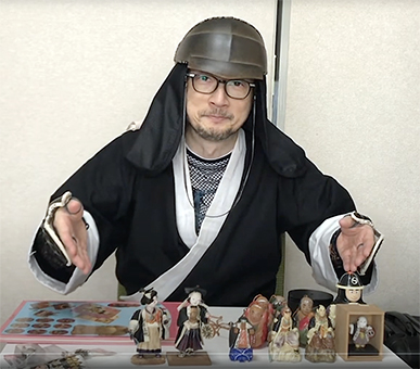 もりいくすおさんがユーチューブに開設した「ちゅうしんぐら文化ちゃんねる」の初回分一場面