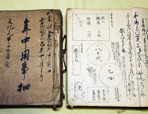 藩主に『乙女』を献上したことが記録されている『柴原家文書 年中行事控』