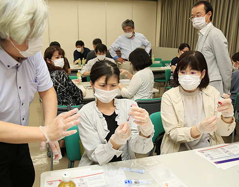大規模接種会場での従事へ向けて行われたコロナワクチン接種研修会
