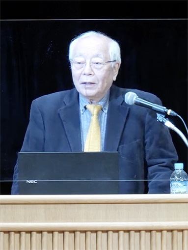「赤穂に昭和まで塩田が残ったのは近代化における奇跡」と語った竹村公太郎氏=ライブ配信画面のキャプチャ画像