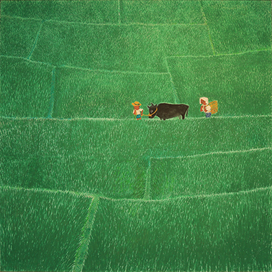 森崎伯霊画「青田」