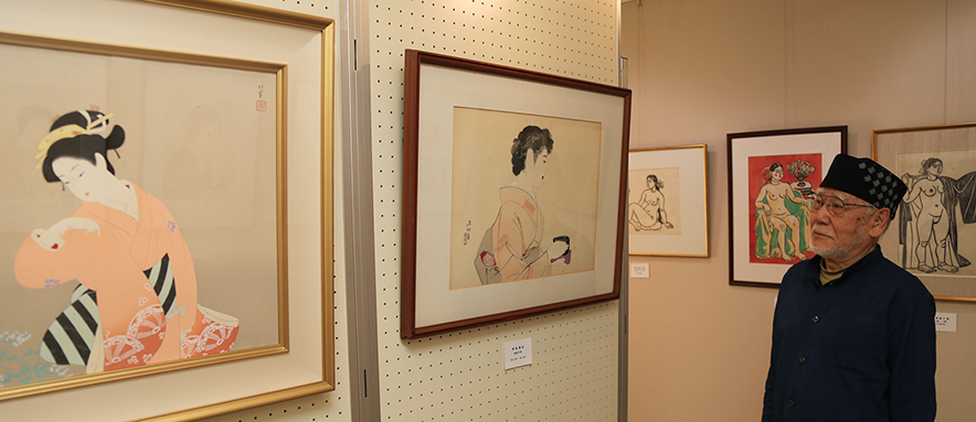 たでのはな美術館で開催されている「近代版画の女性像」展